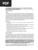 UOP 981-14 Trace Nitrogen in Liquid Hydrocarbons by Oxidative Combustion With Chemiluminescence