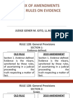 Matrix of Amendments To The Rules On Evidence