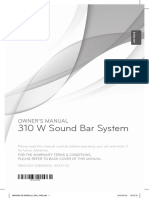 310 W Sound Bar System: Owner'S Manual