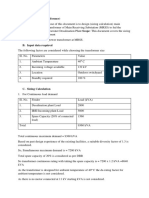 Section - 1 (Power Transformer) A. Purpose: The Purpose of This Document Is To Design (Sizing Calculation) Main