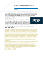 Switching or ON OFF Characteristics of SCR or Thyristor