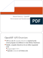 Shared Memory: Openmp Environment and Synchronization