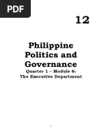 Philippine Politics and Governance: Quarter 1 - Module 6: The Executive Department