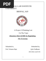 National Law Institute University Bhopal, M.P.: A Project of Banking Law On The Topic