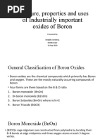 Structure, Properties and Uses of Industrially Important Oxides of Boron