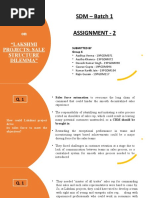 SDM - Batch 1: Case On "Lakshmi Projects: Sale Structure Dilemma"