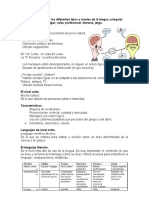 Diferenciación de Los Diferentes Tipos y Niveles de La Lengua Coloquial