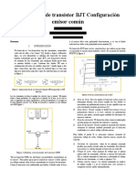 Informe de Laboratorio de Transistor BJT Configuración Emisor Común