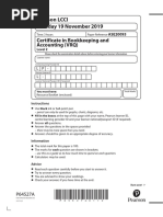 LCCI Level 2 Certificate in Bookkeeping and Accounting ASE20093 Nov-2019