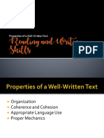 Properties of A Well-Written Text PDF