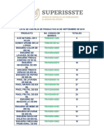 Lista de Contejo de Producto 03 de Septiembre de 2019