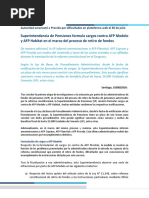 Superintendencia Formuló Cargos Contra AFP Modelo y Habitat