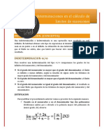 Indeterminaciones en El Calculo de Limites de Sucesiones