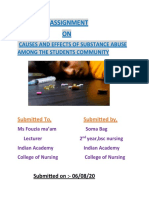 Cause and Effects of Substance Abuse Among The Students Community480