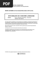 0510 English As A Second Language: MARK SCHEME For The October/November 2015 Series