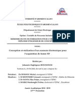 Conception Et Réalisation D'un Scanneur Électronique Pour L'acquisition de Forme 3D-Johannès Dagbégnon HOUNSINOU