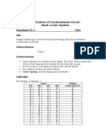 Application of Combinational Circuit: Bank Locker System Experiment No: 4 Date