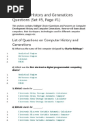 Computer History and Generations Questions