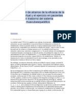 Una Revisión de Alcance de La Eficacia de La Realidad Virtual y El Ejercicio en Pacientes Con Trastorno Del Sistema Musculoesquelético (2019)