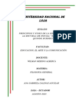 Ensayo Principios y Fines de La Educacio Inicial.. Filosofia