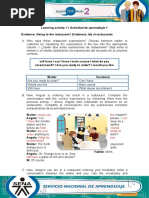 Mesero o El Cliente Clasificando Las Expresiones Del Recuadro en La Columna Correcta