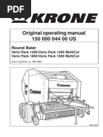 Original Operating Manual 150 000 044 00 US: Round Baler