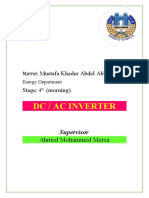 DC / Ac Inverter: Name: Mustafa Khader Abdel Abbas. Stage: (Morning)