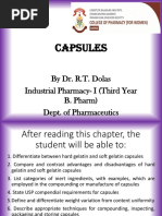 Capsules: by Dr. R.T. Dolas Industrial Pharmacy-I (Third Year B. Pharm) Dept. of Pharmaceutics