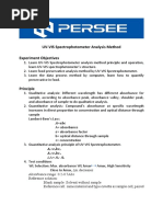 UV-VIS Spectrophotometer Analysis Method