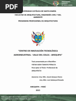 Universidad Católica de Santa María Facultad de Arquitectura, Ingeniería Civil Y Del Ambiente Programa Profesional de Arquitectura