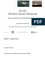 Lecture 1: Introduction To CS-541 and Wireless Sensor Networks