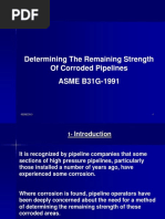 Determining The Remaining Strength of Corroded Pipelines ASME B31G-1991