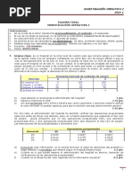 Examen Final Investigación Operativa I: Instrucciones