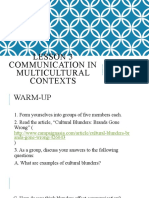 Lesson 3 Communication in Multicultural Contexts