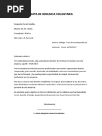 Carta de Renuncia Voluntaria