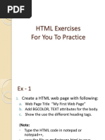 HTML Exercises For You To Practice