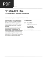 API Stan Ndard RD 11 63: In-Line e Inspec Ction Sy Ystems S Qualif Fication