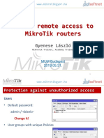 Secure Remote Access To Mikrotik Routers: Gyenese László