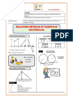 V Unidad 4to 1. Relaciones Métricas en El Triángulo Rectángulo PDF