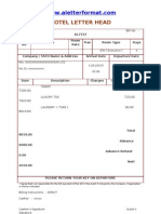 Hotel Boarding Bill