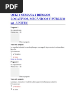 Quiz 1 Semana 2 - RIESGOS LOCATIVOS, MECÁNICOS Y PÚBLICO - SST - UNITEC