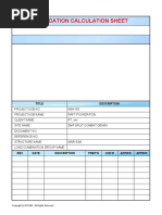 Foundation Calculation Sheet: Title Description