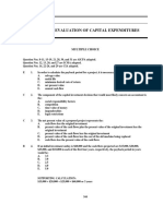 Economic Evaluation of Capital Expenditures: Multiple Choice