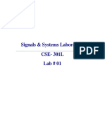 Signals & Systems Laboratory CSE-301L Lab # 01