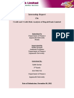 Credit and Credit Risk Analysis of Rupali Bank Limited