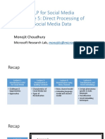 NLP For Social Media Lecture 5: Direct Processing of Social Media Data