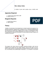 Turbidity of Various Water Samples