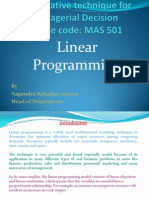 Linear Programming: by Nagendra Bahadur Amatya Head of Department