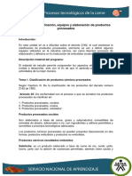 Unidad 4. Clasificación, Equipos y Elaboración de Productos Procesados