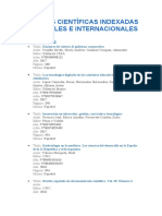 Revistas Científicas Indexadas Nacionales e Internacionales